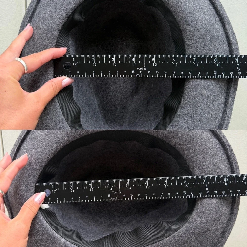 Levi's Men's L/XL Charcoal Gray 100% Wool Felt Fedora Hat Wide Brim Classic RNDI